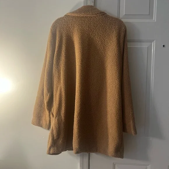 KATE & SAM Coat Large Faux Fur Super Soft Teddy Bear Brown - Picture 2 of 5